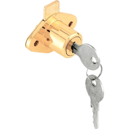 Prime-Line Prime-Line Bright Brass Bronze Steel Cabinet/Drawer Lock CCEP 9947KA